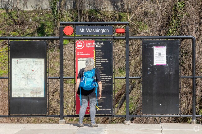 Mt Washington's Light Rail station makes it easy to commute around the city.