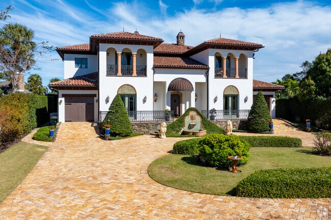 Large, often gated, Multi-Story Mediterranean homes can be found on Merritt Island.