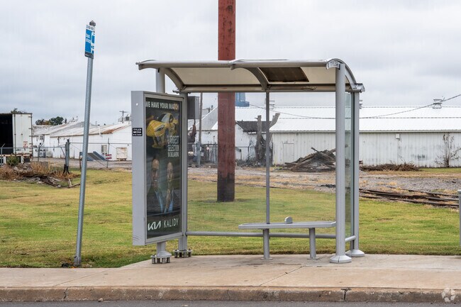 The local bus stop is nearby for public transportation in John F Kennedy.