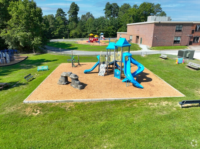 Battlefield Park Elementary School has several playgrounds for students to play during recess.