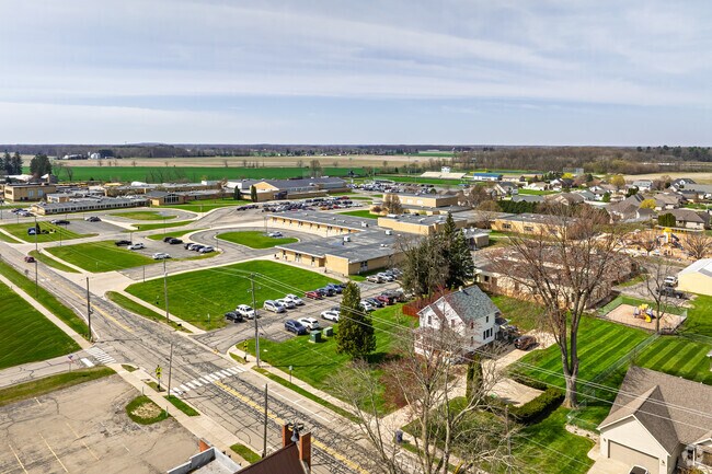 North Elementary School features a large play area behind the school for student recess.