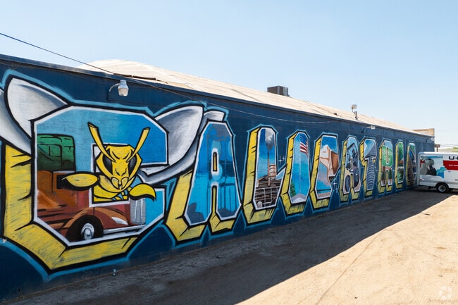 Colorful wall art brightens the desert town of Calipatria.