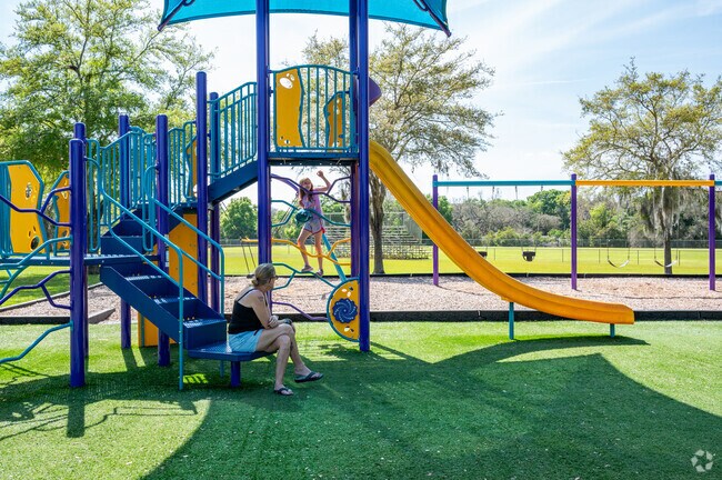Ridge Manor Community Park has a playground, ball fields, volleyball and basketball courts.
