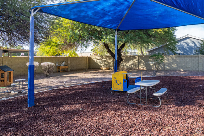 Covered play areas at Black Mountain Science Academy Montessori in Peoria.