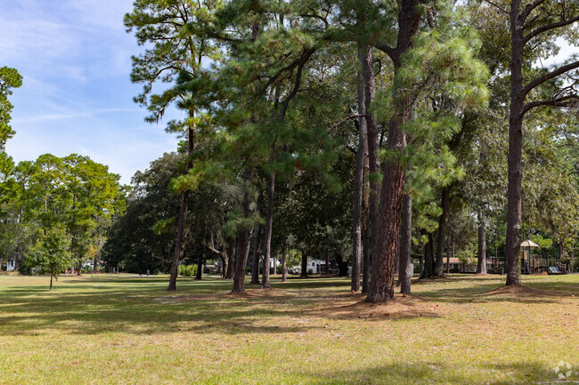 Forrest Hills Park features many shaded areas.