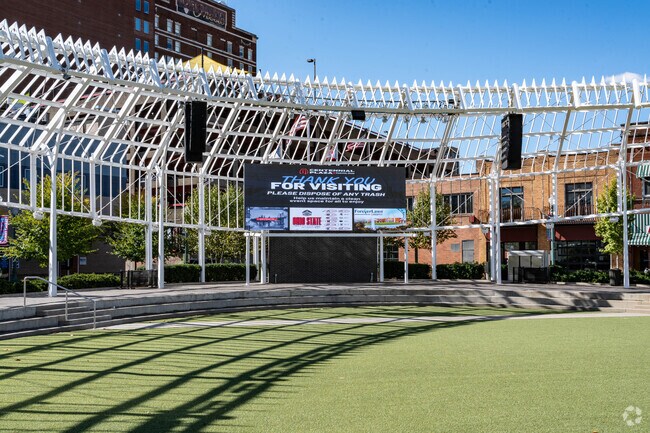 Logan Wood residents attend events and concerts at Centennial Plaza in downtown Canton.
