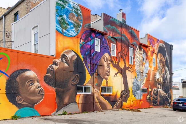 Residents in Lake County Gardens enjoy Waukegan's murals.