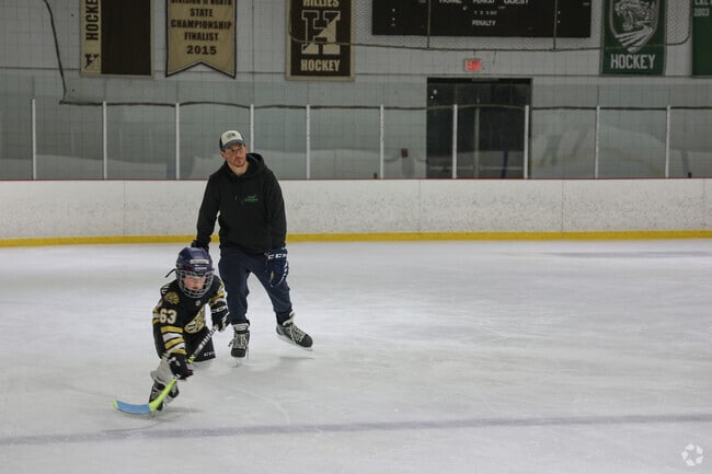 Lower Avenues youth hockey practice their skills at nearby Veteran's Memorial skating rink.