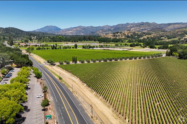 Highway 128 offers scenic views while driving through Saint Helena.