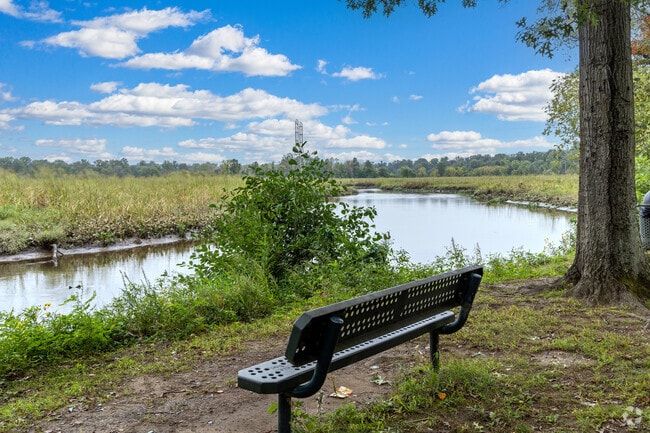Sit on a bench and look out over the marsh at John A Roebling Park minutes from White Horse.
