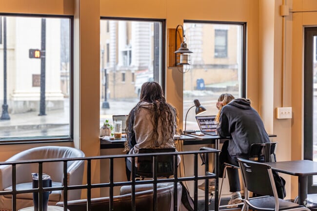 Enjoy a coffee at Catalyst Coffee Company in downtown Greeneville and watch the traffic drive by.