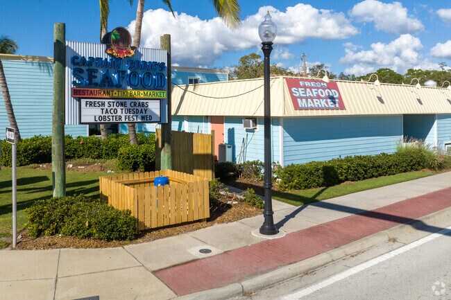 Captain Eddies Seafood has a restauraunt and two bars and a seafood marketplace.