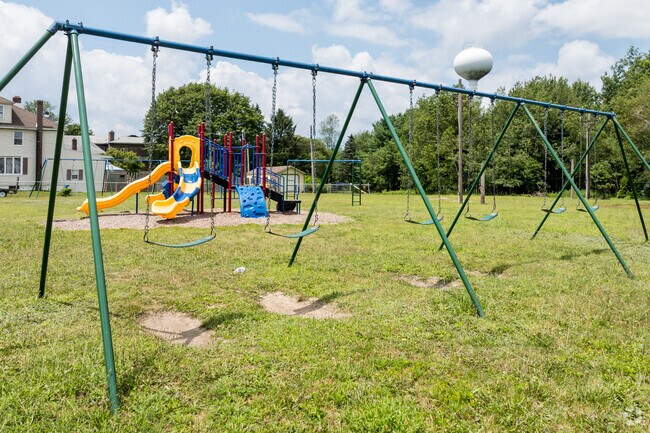 The swings at Tresckow Playground are a big attraction for local kids of all ages.