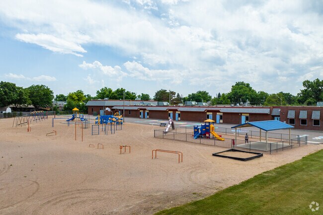 The playgrounds at Mesa Elementary School in Westminster, Colorado.