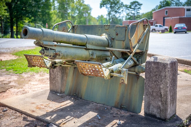 Several retired military weapons can be found decorating the streets around Belton.