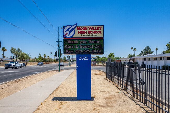 Moon Valley High School's monument sign proudly represents excellence in Phoenix.