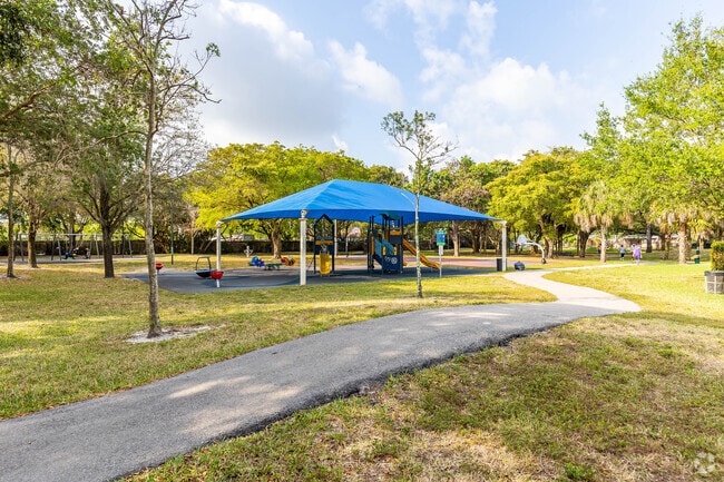 Bicentennial Park features a shaded playground for young children in Driftwood.