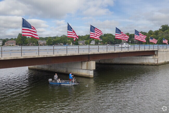 Some local fishermen casting under the Fall Creek Rd bridge in Geist.