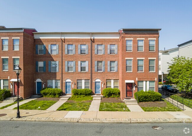 Many homes in Jonestown have brick facades and small front yards.