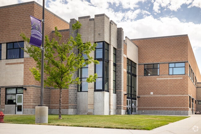 Southwest entrance at Rocky Mountain High School.