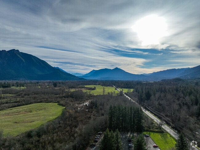 A view across Snoqualmie to the foothills in the distance.