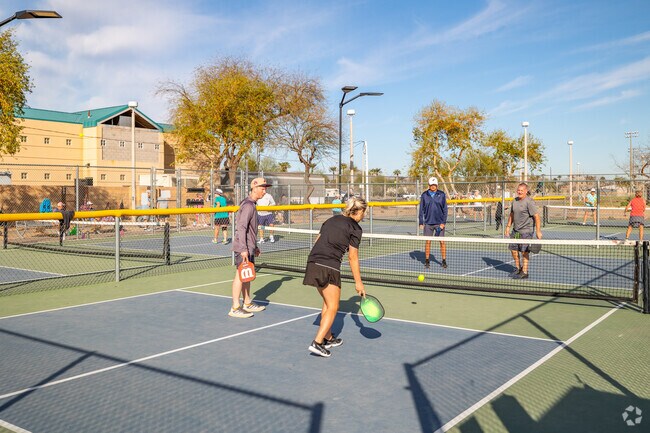 Serve up some fun with a game of pickleball at Goodyear Park in Litchfield.