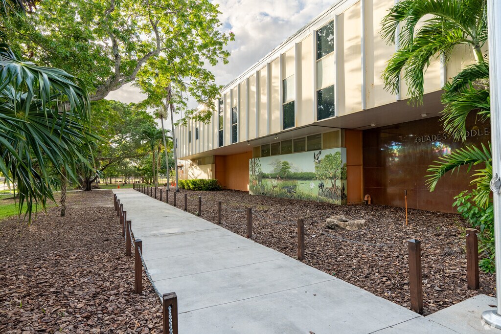 Glades Middle School features a beautiful mural depicting natural Florida landscape.