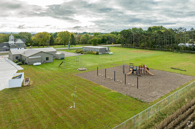 Baldwin Christian School has a playground and green space.