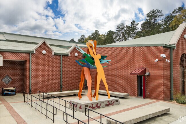 A statue honoring Rosel J. Fann stands at Rosedale Heights' Rosel Fann Recreation Center.