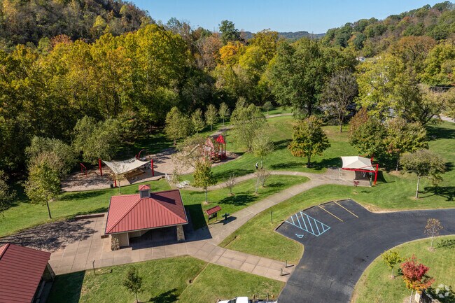 An aerial overview of the Harveytown Park in Huntington, WV.