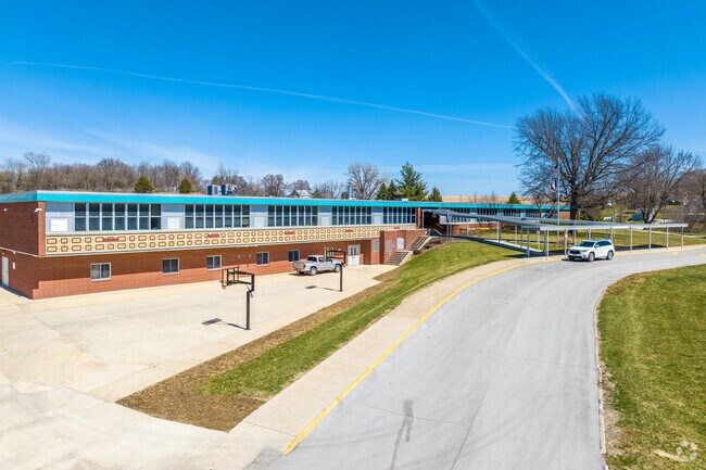 Guthrie Center Elementary School has a brightly colored campus to help inspire local students.