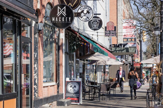 Main St. in Downtown Stroudsburg, PA is filled with shops and restaurants.