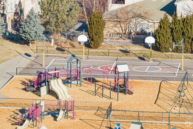 Play ground at Grant Ranch School in Littleton Colorado on a warm winter day.