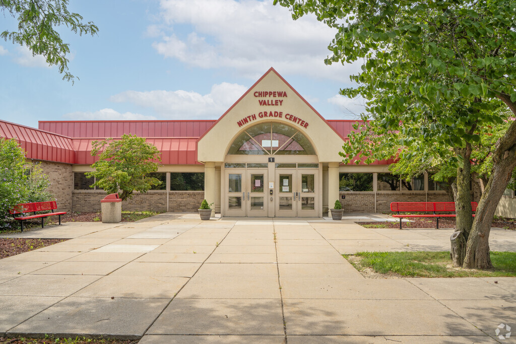 Chippewa Valley High School building in Clinton Township.