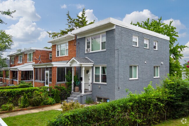 Though most row homes in Benning are left as exposed brick, a few homes are painted.