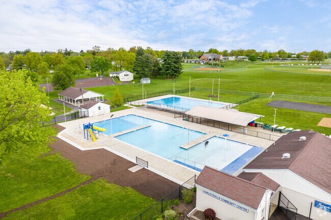 In the Summer you will find the residents of Lower Salford at the Community Center pool.