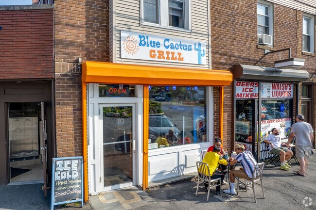 Blue Cactus Grill provides outdoor seating for customers to enjoy their meal.