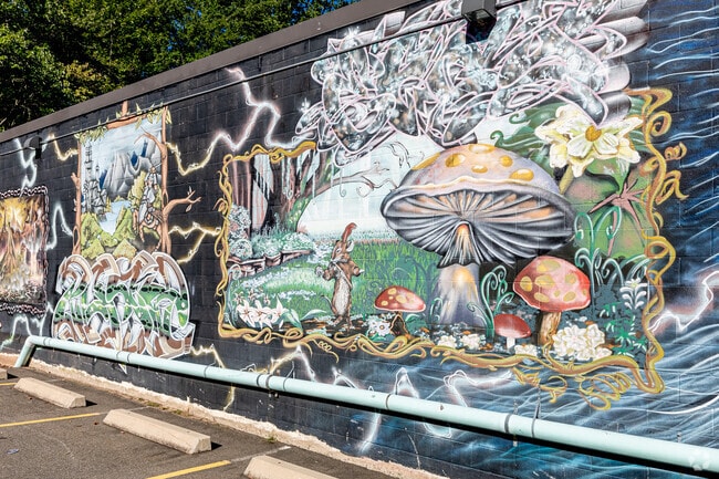A mural in Plantsville offers passersby a view into the magical world of Narnia.