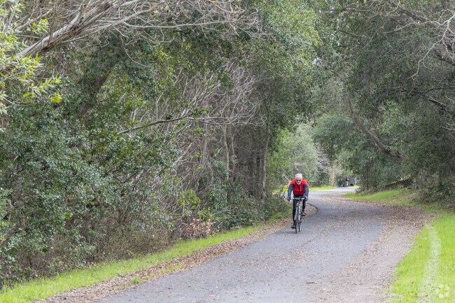 The Lafayette/Moraga Trail runs right through the Burton Valley neighborhood and bikers love it.