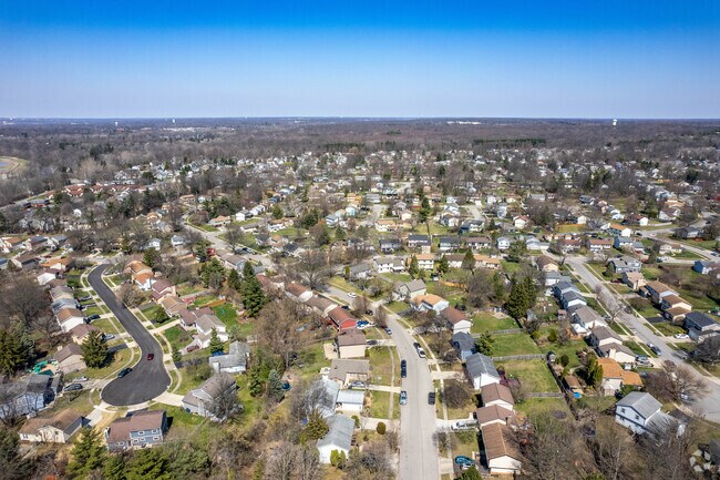 The neighborhood is filled with well kept homes and streets