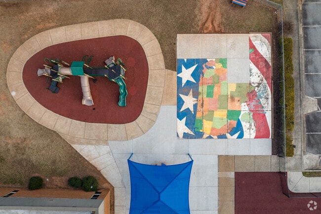 Davis Elementary School features play spaces for students to enjoy.