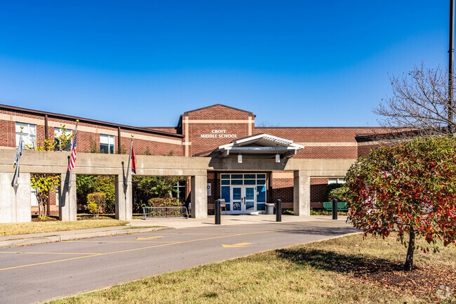 The front entrance to Croft Design Center Prep Middle School.