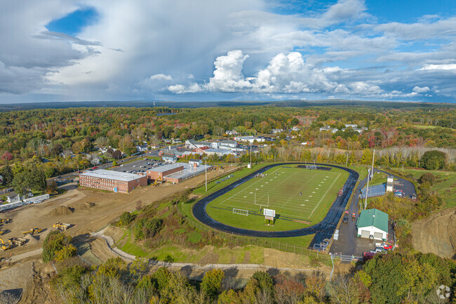 The track and football field at David Pouty High School in East Spencer is raised in elevation.