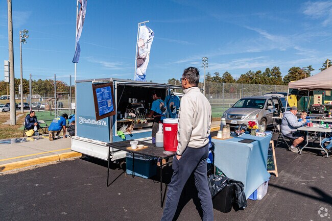 A Twin Hickory residents waits for his freshly made espresso at the RVA Makerfest.