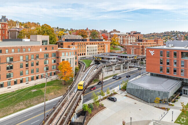 West Virginia University campus is accessible for students by jumping on the PRT in Sunnyside.
