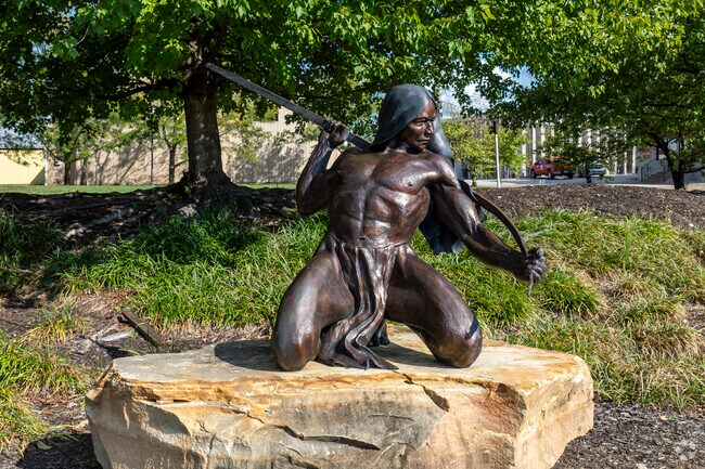 Beautiful bronze statues adorn the exterior of the Museum of Fine Art near Shifley-York.