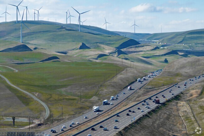 Residents of the City of Lathrop commute to the bay area by taking the Altamont Pass.