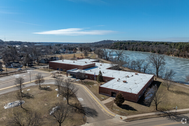 Lakeshore Elementary School is on the shore of Halfmoon Lake.