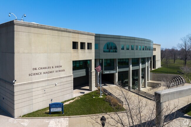 The Dr. Charles R. Drew Science Magnet School in MLK Park is connected to the Science Museum.