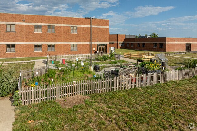 Ann Hawkins Gentry Middle School has a school garden where students learn about botony.